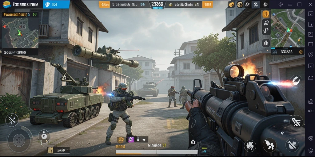 Tampilan gameplay intens dari 333666 yang menampilkan aksi FPS seru.