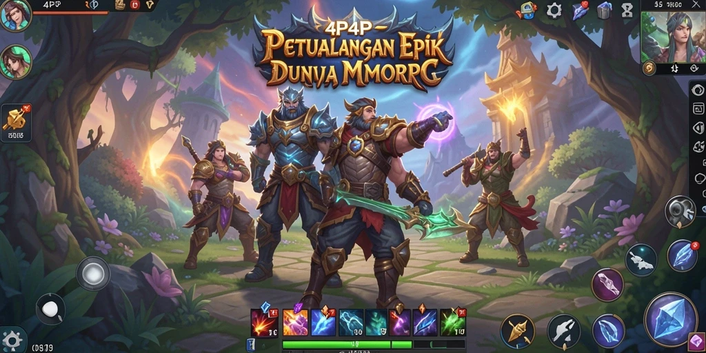 Tampilan gameplay menarik dari 4P4P yang menampilkan petualangan MMORPG.
