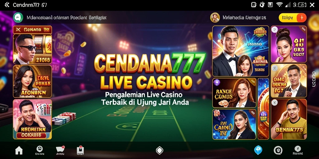 Screenshot CENDANA777 menampilkan gameplay Live Casino yang mendebarkan.