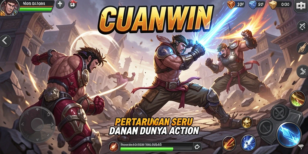 Tampilan seru gameplay CUANWIN dengan pertarungan yang mendebarkan.
