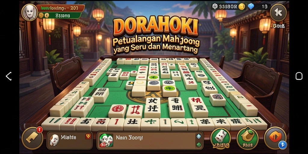 Screenshot DORAHOKI menampilkan gameplay Mahjong yang penuh tantangan.