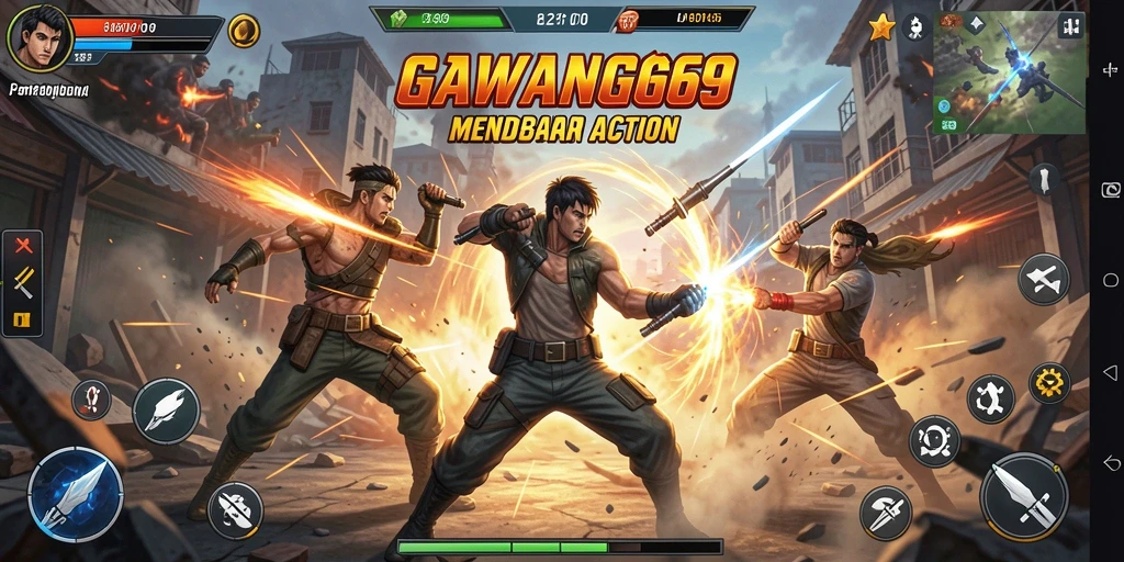 Screenshot GAWANG69 menampilkan aksi seru dalam pertarungan yang intens.