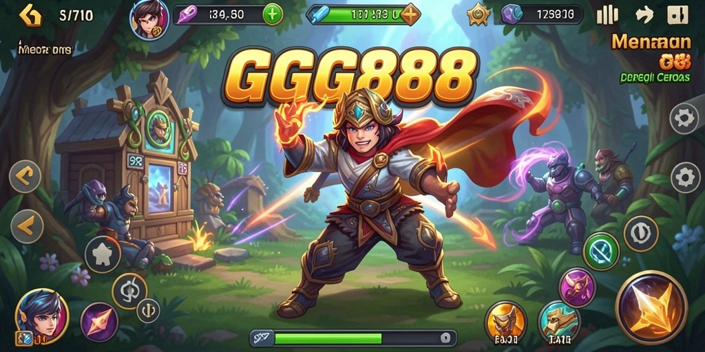 Tampilan gameplay GGG888 yang penuh warna dan menantang.