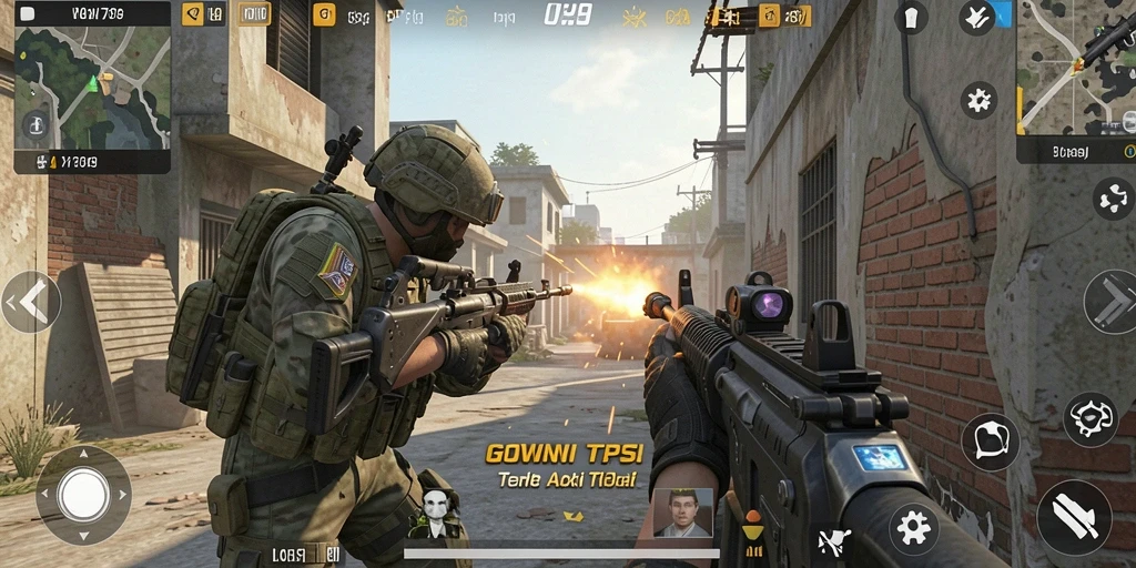 Tampilan gameplay GOWIN789 dengan aksi tembak-menembak yang seru.