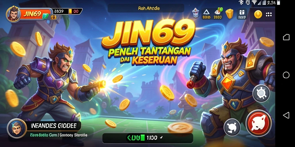 Tampilan intense penuh aksi dalam gameplay Arcade JIN69.