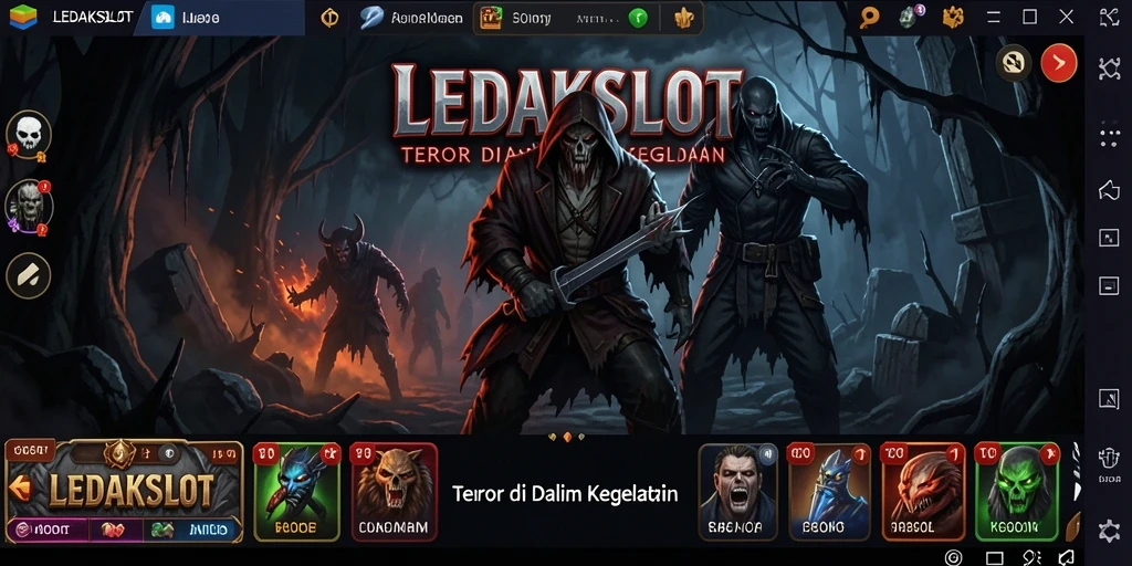 Tampilan menakutkan dalam gameplay LEDAKSLOT saat menghadapi monster.