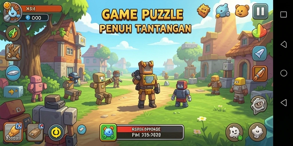 Screenshot gameplay PPHOKI menampilkan tantangan puzzle yang menarik.