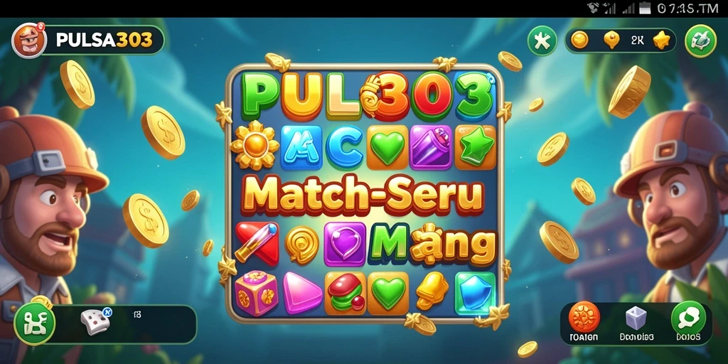 Tampilan gameplay seru dari PULSA303 dengan tantangan Match-3.