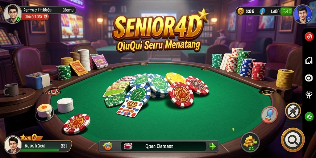 Tampilan gameplay seru di SENIOR4D dengan aksi QiuQiu yang mendebarkan.