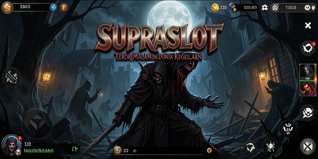 Screenshot gameplay SUPRASLOT dengan elemen horor yang menegangkan.