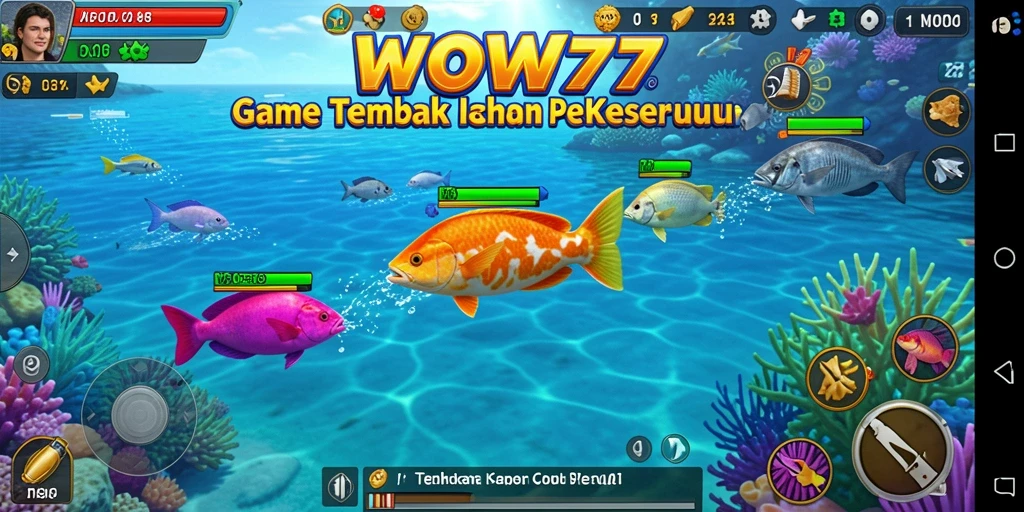 Screenshot gameplay WOW77 yang menampilkan serunya berburu ikan.